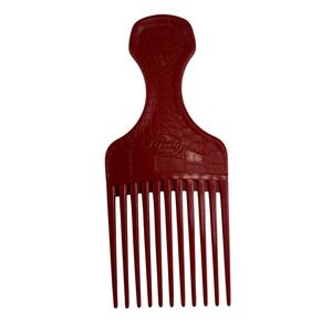Vintage Goody Hair Pick 6.5" Red Croc Texture Plastic Lift Comb‎